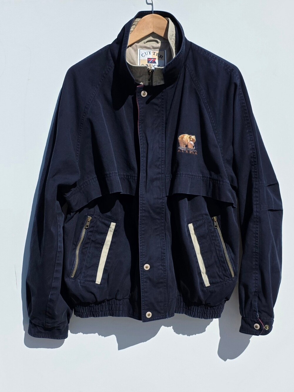 CUTTER & BUCK Navy Embroidered Alaska Bear Jacket Size L
